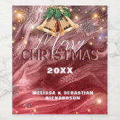 Étiquette Pour Bouteilles De Vin Jingling Bells Red Winter Wonderland Noël (Étiquettes simples)