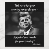 Étiquette Pour Bouteilles De Vin John F Kennedy - Président (Étiquettes simples)