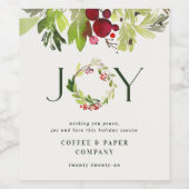 Étiquette Pour Bouteilles De Vin Joie botanique aquarelle moderne d'entreprise (Étiquettes simples)