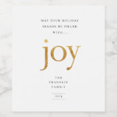 Étiquette Pour Bouteilles De Vin Joie dorée Noël moderne (Étiquettes simples)