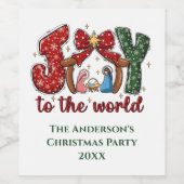 Étiquette Pour Bouteilles De Vin Joie Personnalisée Joyeux Noël Crèche (Étiquettes simples)