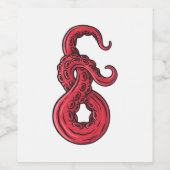 Étiquette Pour Bouteilles De Vin Joined tentacles (Étiquettes simples)