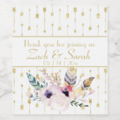 Étiquette Pour Bouteilles De Vin Joli Boho Bouquet Mariage (Étiquettes simples)