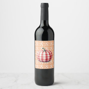 Étiquette Pour Bouteilles De Vin Joli bonjour chute plaid citrouille