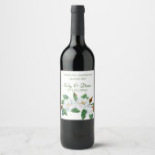 Étiquette Pour Bouteilles De Vin Joli Magnolia Bouquet Mariage (Devant)