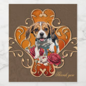 Étiquette Pour Bouteilles De Vin Joli petit Beagle.  (Étiquettes simples)