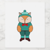 Étiquette Pour Bouteilles De Vin Joli renard vert (Étiquettes simples)