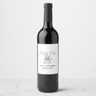 Étiquette Pour Bouteilles De Vin Jolie ferme de vache sainte animal anniversaire aj