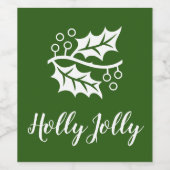 Étiquette Pour Bouteilles De Vin jolie motif HOLLY | (Étiquettes simples)