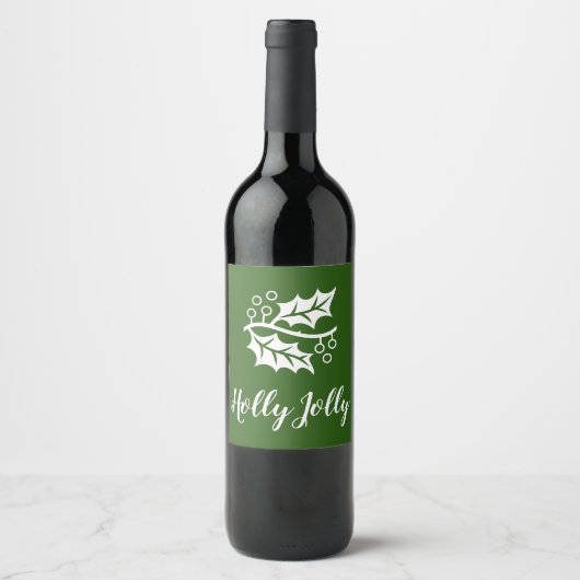 Étiquette Pour Bouteilles De Vin jolie motif HOLLY | (Devant)