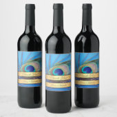 Étiquette Pour Bouteilles De Vin Jolie plume de paon (Bouteilles)