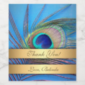 Étiquette Pour Bouteilles De Vin Jolie plume de paon (Étiquettes simples)