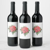 Étiquette Pour Bouteilles De Vin Jolie Poinsettia (Bouteilles)