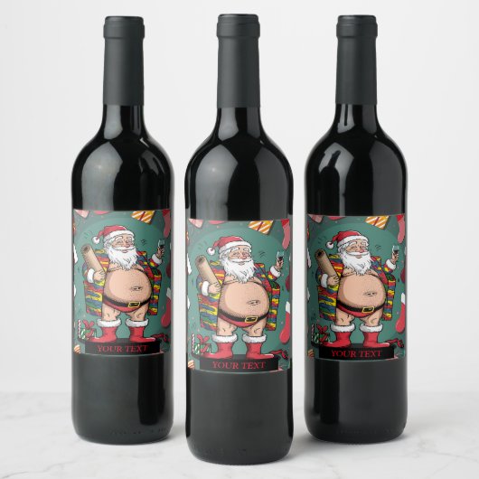 Étiquette Pour Bouteilles De Vin Jolly Happy Père Noël (Bouteilles)