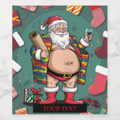 Étiquette Pour Bouteilles De Vin Jolly Happy Père Noël (Étiquettes simples)