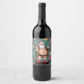 Étiquette Pour Bouteilles De Vin Jolly Happy Père Noël (Devant)