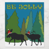 Étiquette Pour Bouteilles De Vin Jolly Moose et Elk (Étiquettes simples)