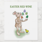Étiquette Pour Bouteilles De Vin Jonglage Bunny de Pâques (Étiquettes simples)