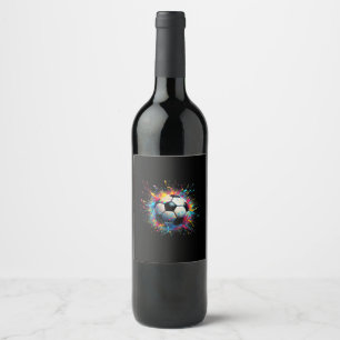 Étiquette Pour Bouteilles De Vin Joueur De Football cool Sport Pour Garçons Hommes