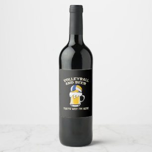 Étiquette Pour Bouteilles De Vin Joueur de volley-ball Volley-ball et bière