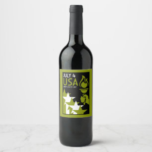 Étiquette Pour Bouteilles De Vin Jour de l'Indépendance américaine