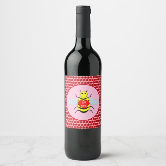 Étiquette Pour Bouteilles De Vin Jour des Véntines (Devant)