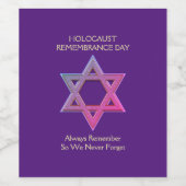 Étiquette Pour Bouteilles De Vin Jour du souvenir de l'Holocauste (Étiquettes simples)