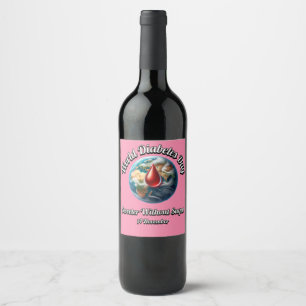 Étiquette Pour Bouteilles De Vin Journée mondiale du diabète. Doux Sans Sucre.