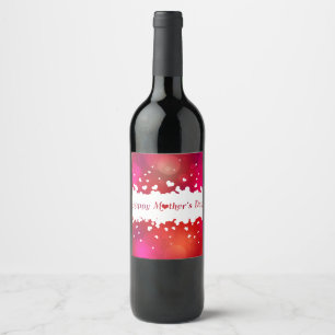 Étiquette Pour Bouteilles De Vin Jovely Happy Mother's Day Hearts