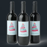 Étiquette Pour Bouteilles De Vin Joy to the World Christmas Citation Typographie<br><div class="desc">Étiquettes de bouteilles personnalisés avec une illustration ludique et fantastique. Design typographique en forme d'arbre de Noël avec quelques ornements de noël et une étoile au-dessus. A l'intérieur sont les mots : Joie au monde.</div>