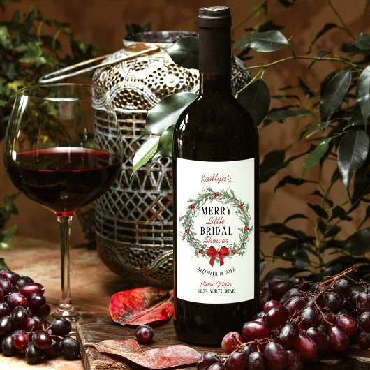 Étiquette Pour Bouteilles De Vin Joyeuse Petite Noce de Noël