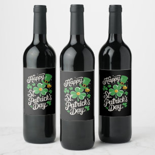 Étiquette Pour Bouteilles De Vin Joyeuse Saint-Patrick Patrimoine Irlandais St Patt