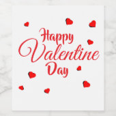 Étiquette Pour Bouteilles De Vin Joyeuse Saint Valentin (Étiquettes simples)