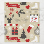 Étiquette Pour Bouteilles De Vin Joyeuses fêtes (Étiquettes simples)