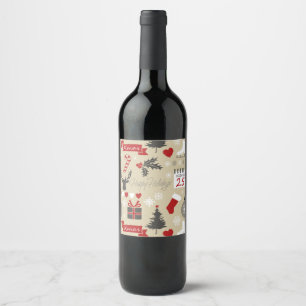 Étiquette Pour Bouteilles De Vin Joyeuses fêtes