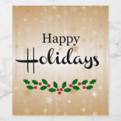 Étiquette Pour Bouteilles De Vin Joyeuses fêtes (Étiquettes simples)