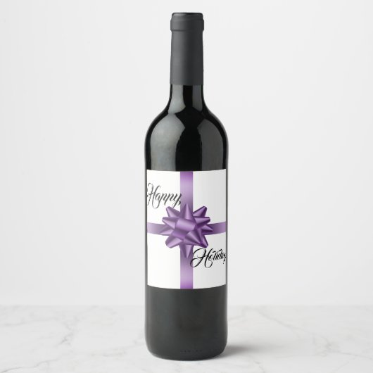 Étiquette Pour Bouteilles De Vin Joyeuses fêtes (Devant)