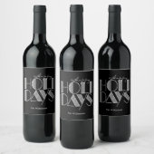 Étiquette Pour Bouteilles De Vin Joyeuses Fêtes Typographie Rétro Noir (Bouteilles)