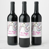 ÉTIQUETTE POUR BOUTEILLES DE VIN JOYEUSES PÂQUES (Bouteilles)