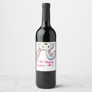 ÉTIQUETTE POUR BOUTEILLES DE VIN JOYEUSES PÂQUES