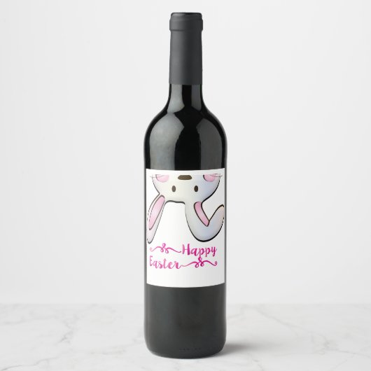 ÉTIQUETTE POUR BOUTEILLES DE VIN JOYEUSES PÂQUES (Devant)