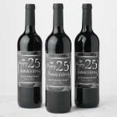 Étiquette Pour Bouteilles De Vin Joyeux 25e anniversaire de Mariage (Bouteilles)