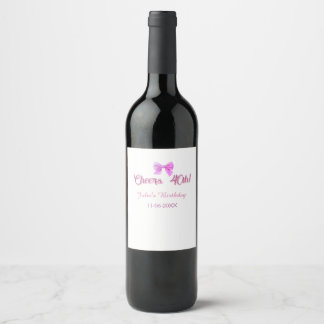 Étiquette Pour Bouteilles De Vin Joyeux 40e anniversaire nom date mauve rose ruban