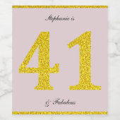Étiquette Pour Bouteilles De Vin Joyeux 41e anniversaire Blush Pink Gold Parties sc (Étiquettes simples)