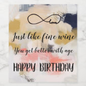 Étiquette Pour Bouteilles De Vin Joyeux anniversaire (Étiquettes simples)