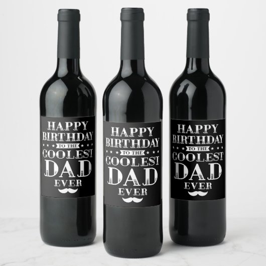 Étiquette Pour Bouteilles De Vin Joyeux anniversaire à papa le plus frais jamais le (Bouteilles)