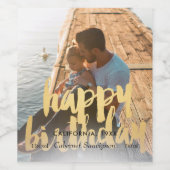 Étiquette Pour Bouteilles De Vin Joyeux anniversaire en or sur anniversaire Photo (Étiquettes simples)