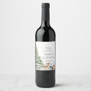 Étiquette Pour Bouteilles De Vin Joyeux Anniversaire Onederland Animal Hiver Persis