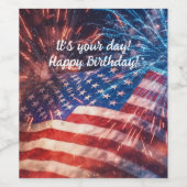 Étiquette Pour Bouteilles De Vin Joyeux anniversaire patriotique (Étiquettes simples)