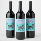 Étiquette Pour Bouteilles De Vin Joyeux anniversaire Vous Cool Tabby Chat Mens Mari (Bouteilles)